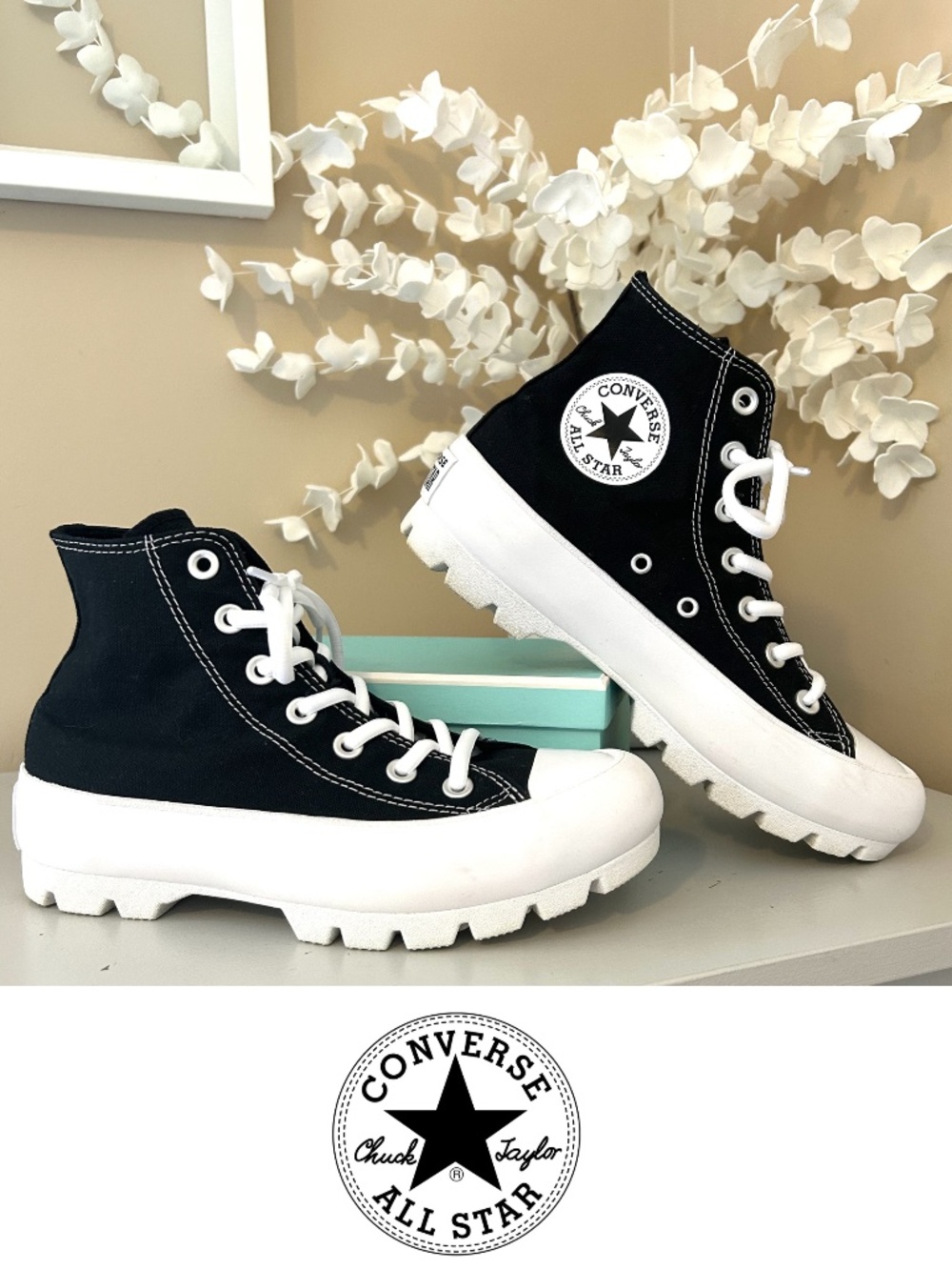 Converse Chuck Taylor All Star High Top Lugged Trainers 'Black' Women’s Size 7